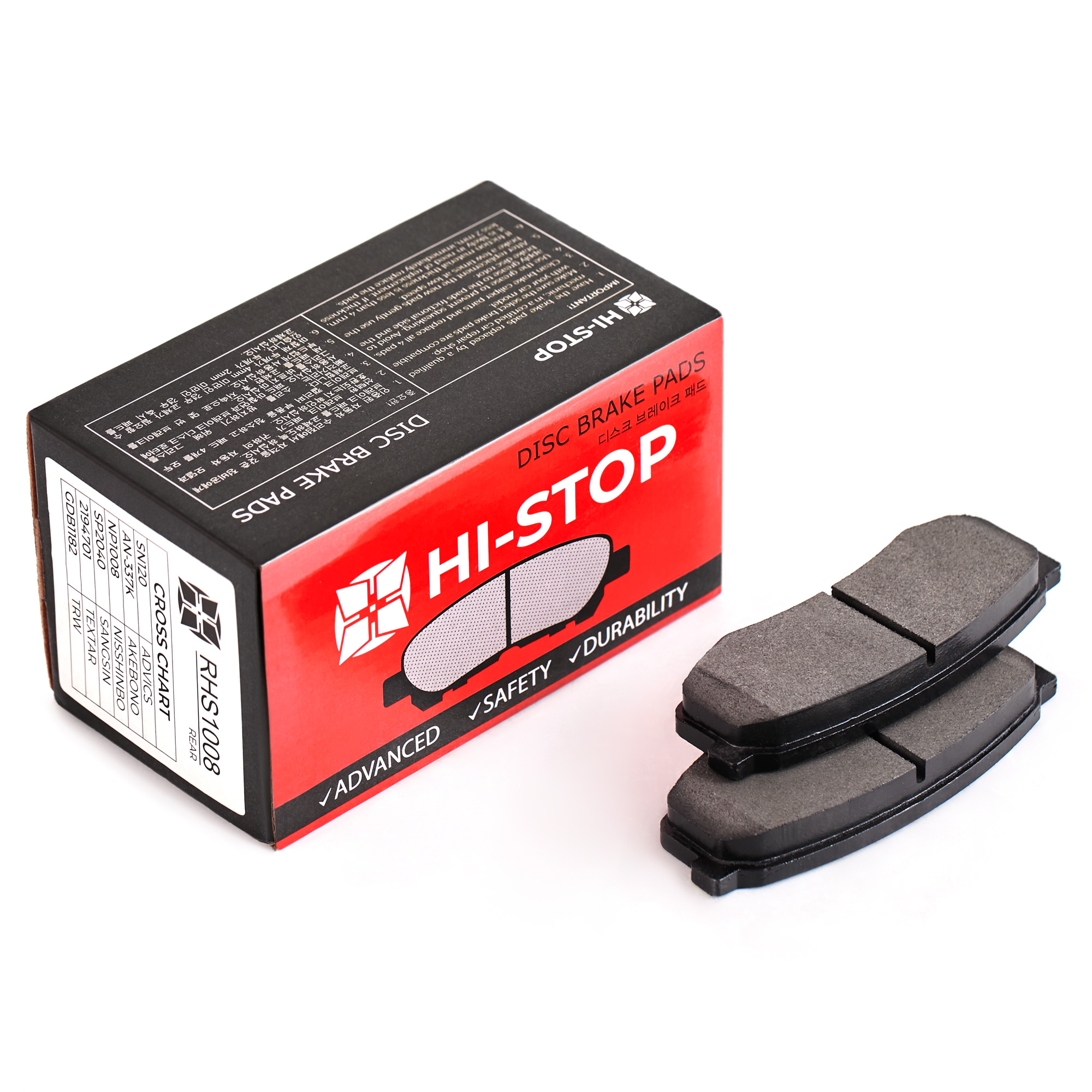 Колодки тормозные дисковые HI-STOP RHS1008 / SN120 / AN-337K / NP1008 / 0 986 424 313 / SP2040 / 2194701