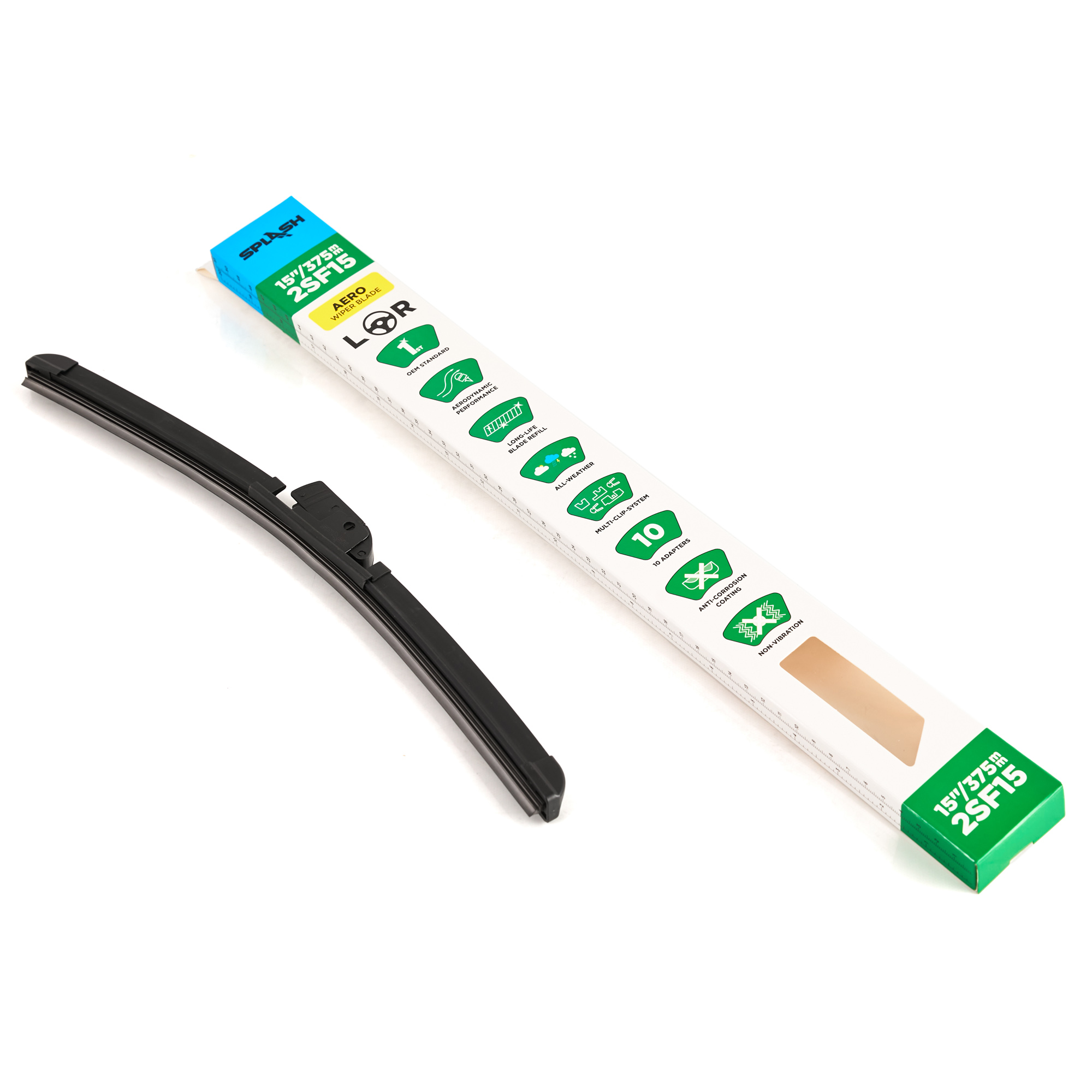 Щетка стеклоочистителя бескаркасная SPLASH 380mm (15") 2SF15