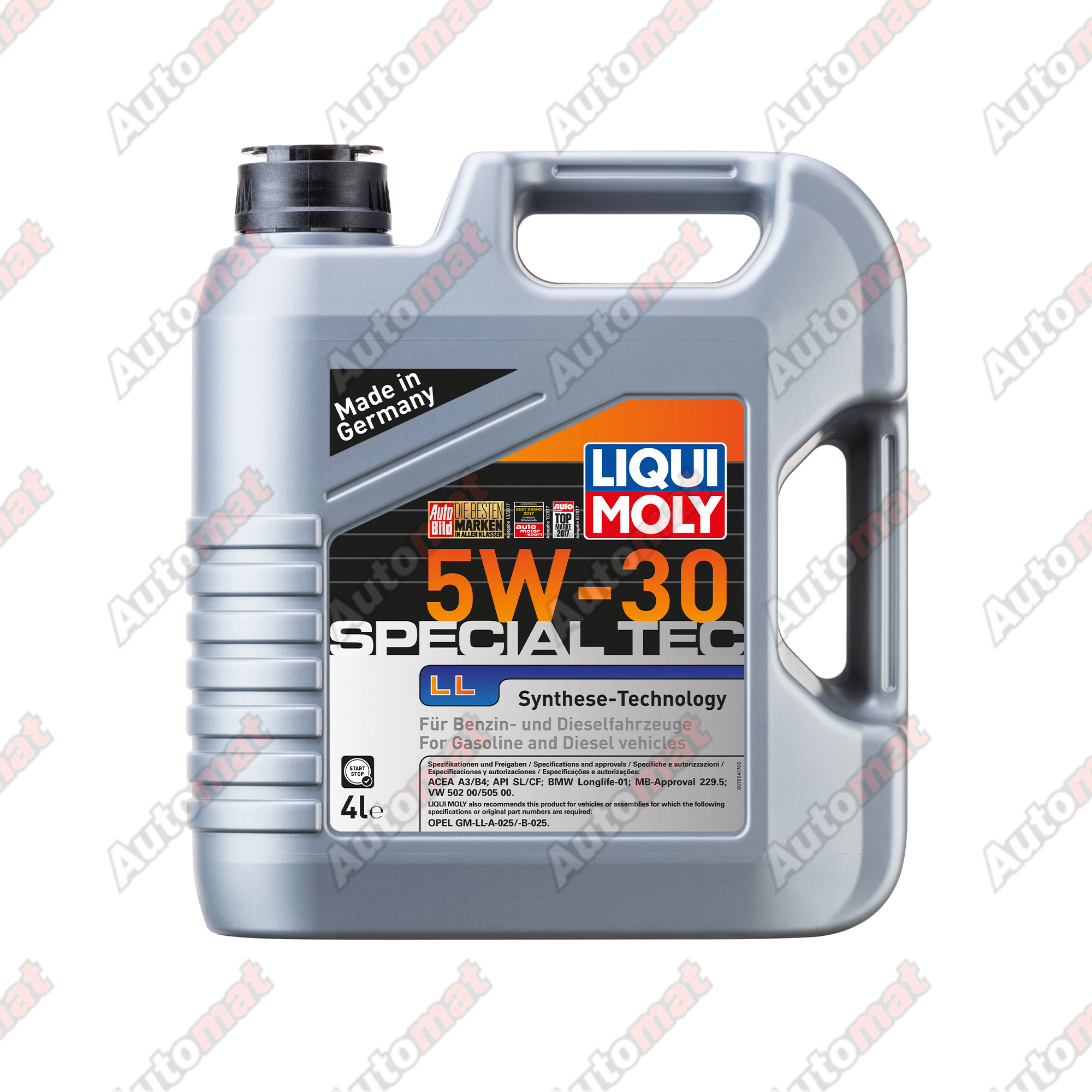 Моторное масло Liqui Moly 5W-30 CF/SL A3/B4 Special Tec LL, 4л