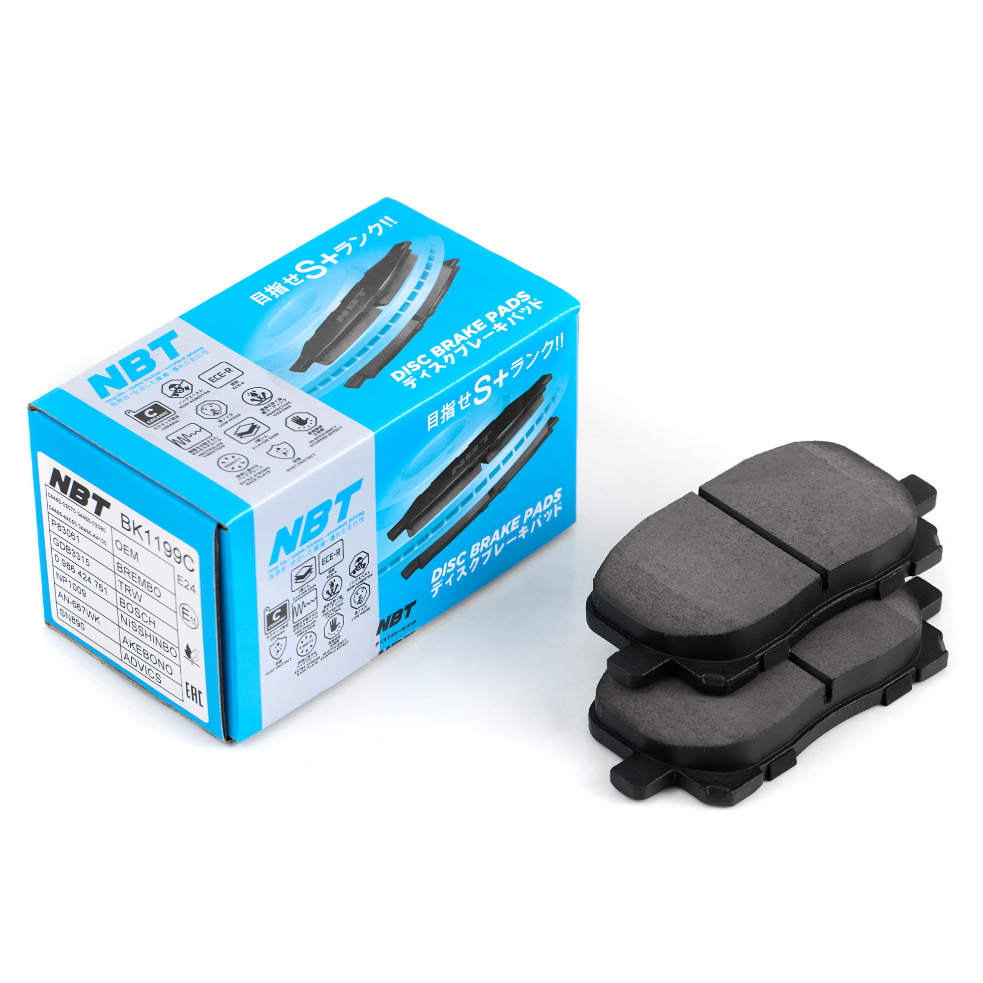 Колодки тормозные дисковые NBT BK1199C / SN890 / AN-667WK / NP1009 / 0 986 424 761 / SP1373 / 2383601 / GDB3315 / P83061 / AV1048 / GP02217 / D2217H