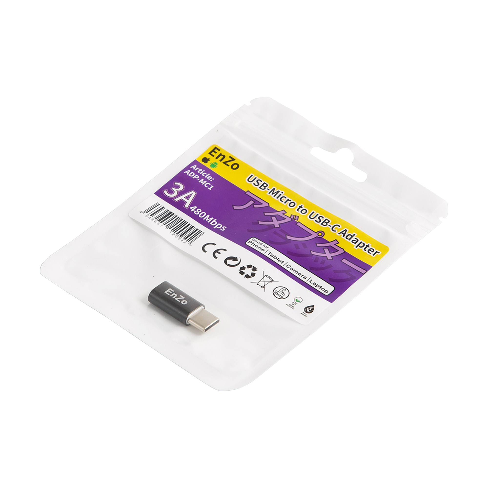 OTG-переходник EnZo USB Micro USB Type-C черный ADP-MC1